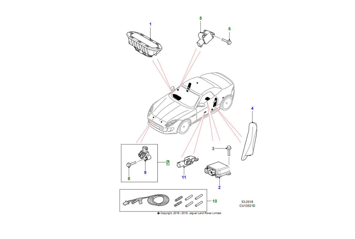 Jaguar Gruppo sensore airbag	C2Z22384